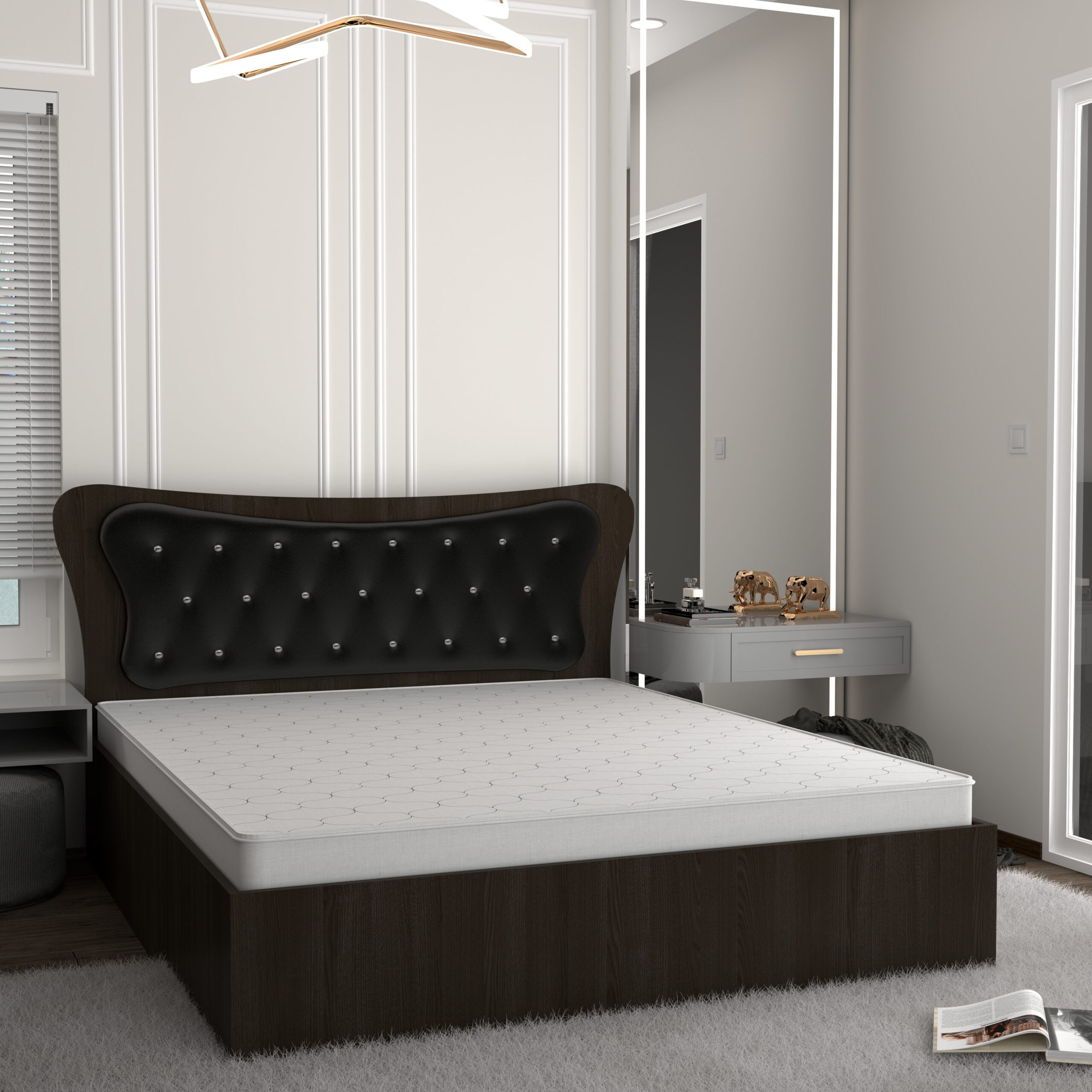 Dante-magia-negru-scaled-2.jpg Pat Dante Magia cu Tapiterie Neagra 160 cm x 200 cm Fara Saltea - imagine 1