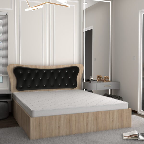 Pat Dante Sonoma Cu Tapiterie Neagra 160 cm x 200 cm Fara Saltea