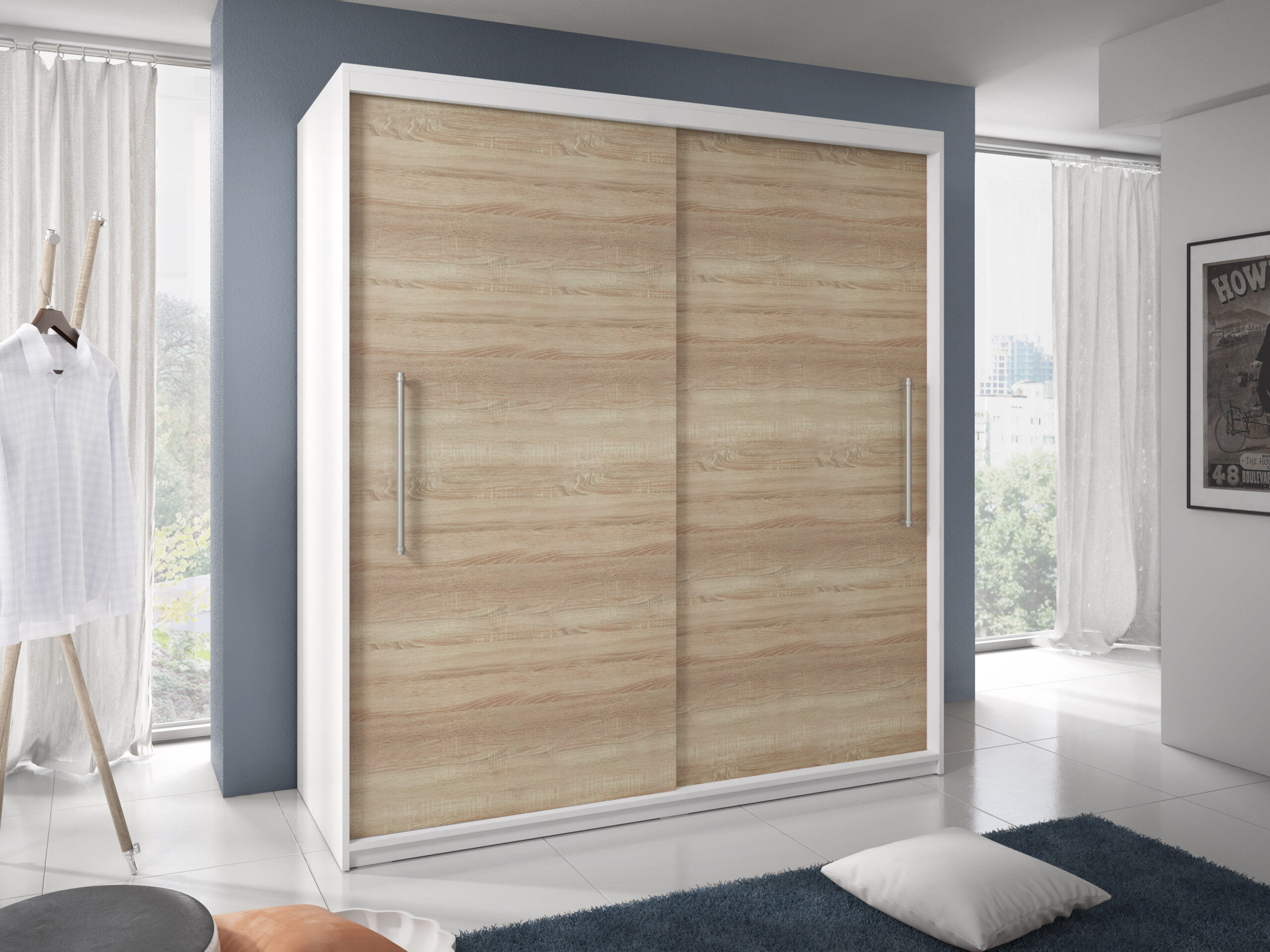 EM_TORINO-biaey-mat-sonoma-1-scaled-1.jpg Dressing Sebastian 200 cm Alb cu usi glisante Sonoma - imagine 2