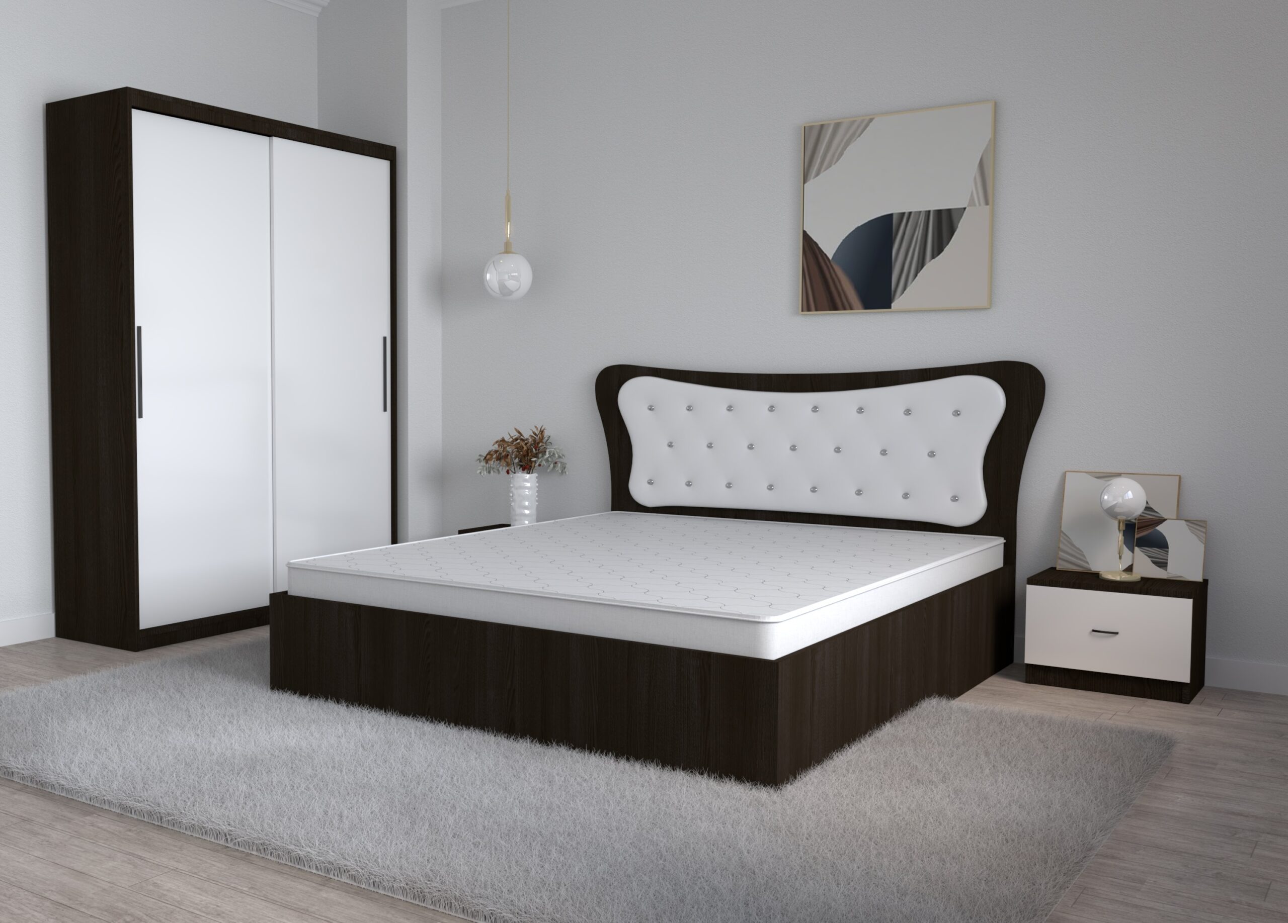 S-6-scaled-2.jpg Dormitor Dante Wenge pat Tapiterie Alba 160 - imagine 1