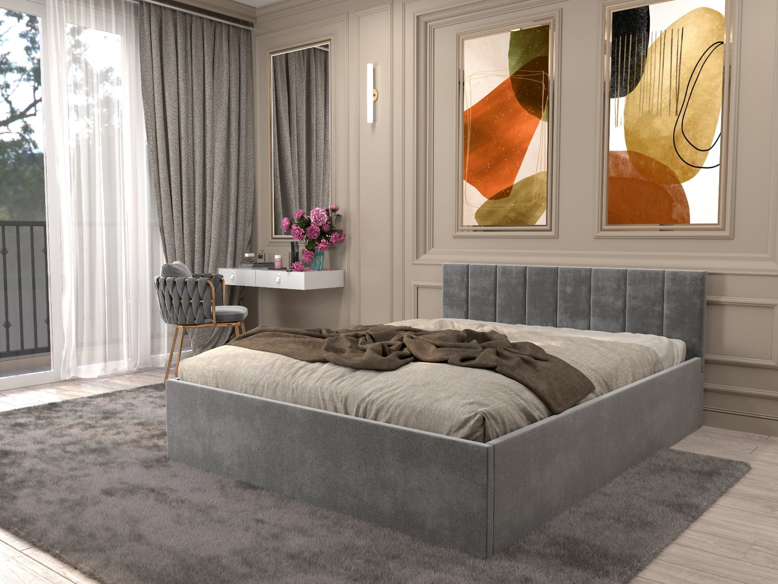 WhatsApp-Image-2023-12-17-at-16.11.04.jpeg Pat Oliver 120 cm x 200 cm Tapitat Gri Stofa Catifea - imagine 1