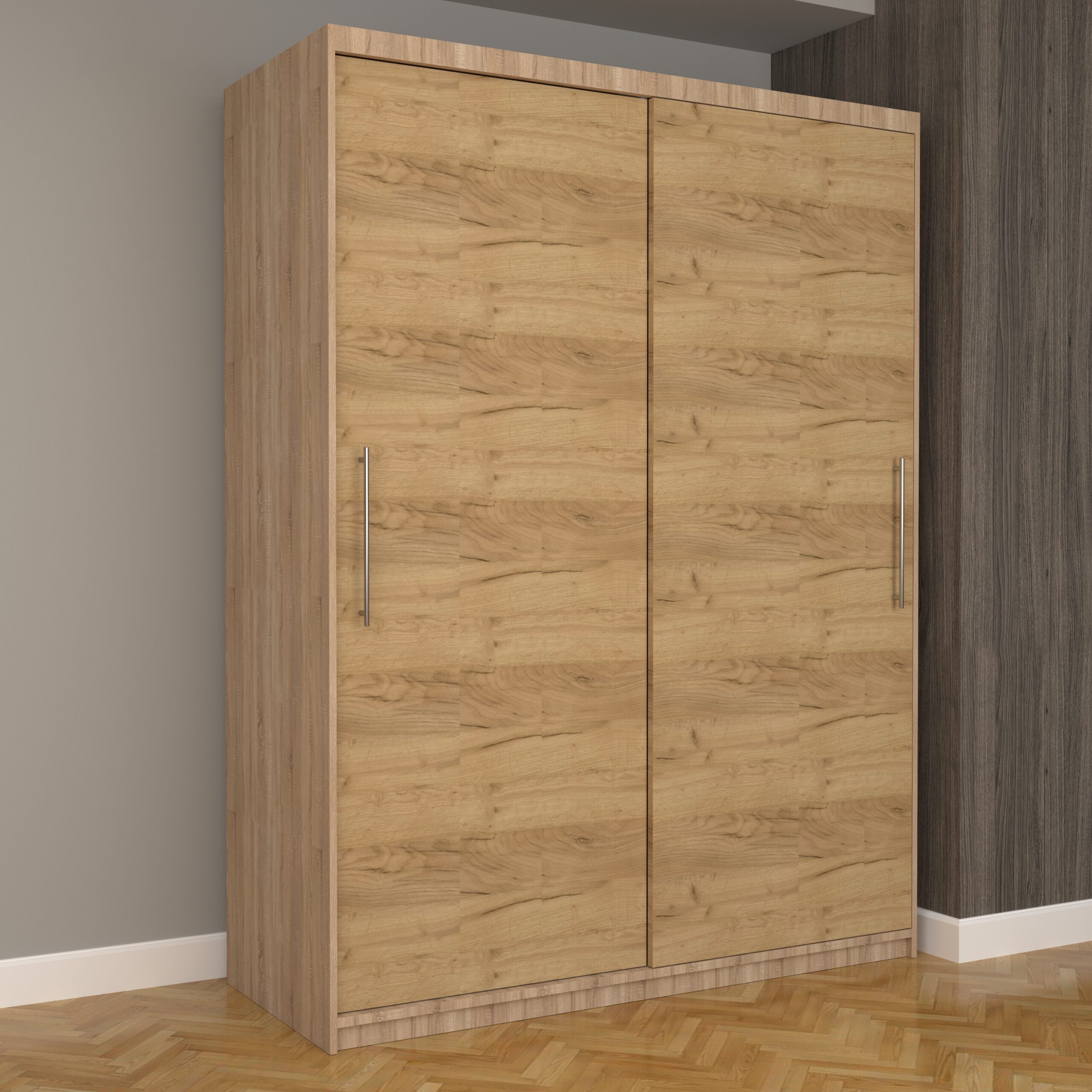 a-15-scaled-1.jpg Dulap Dormitor Nova Eco 150 cm x 200 cm, fara oglinda, sonoma cu usi glisante oak craft gold - imagine 1