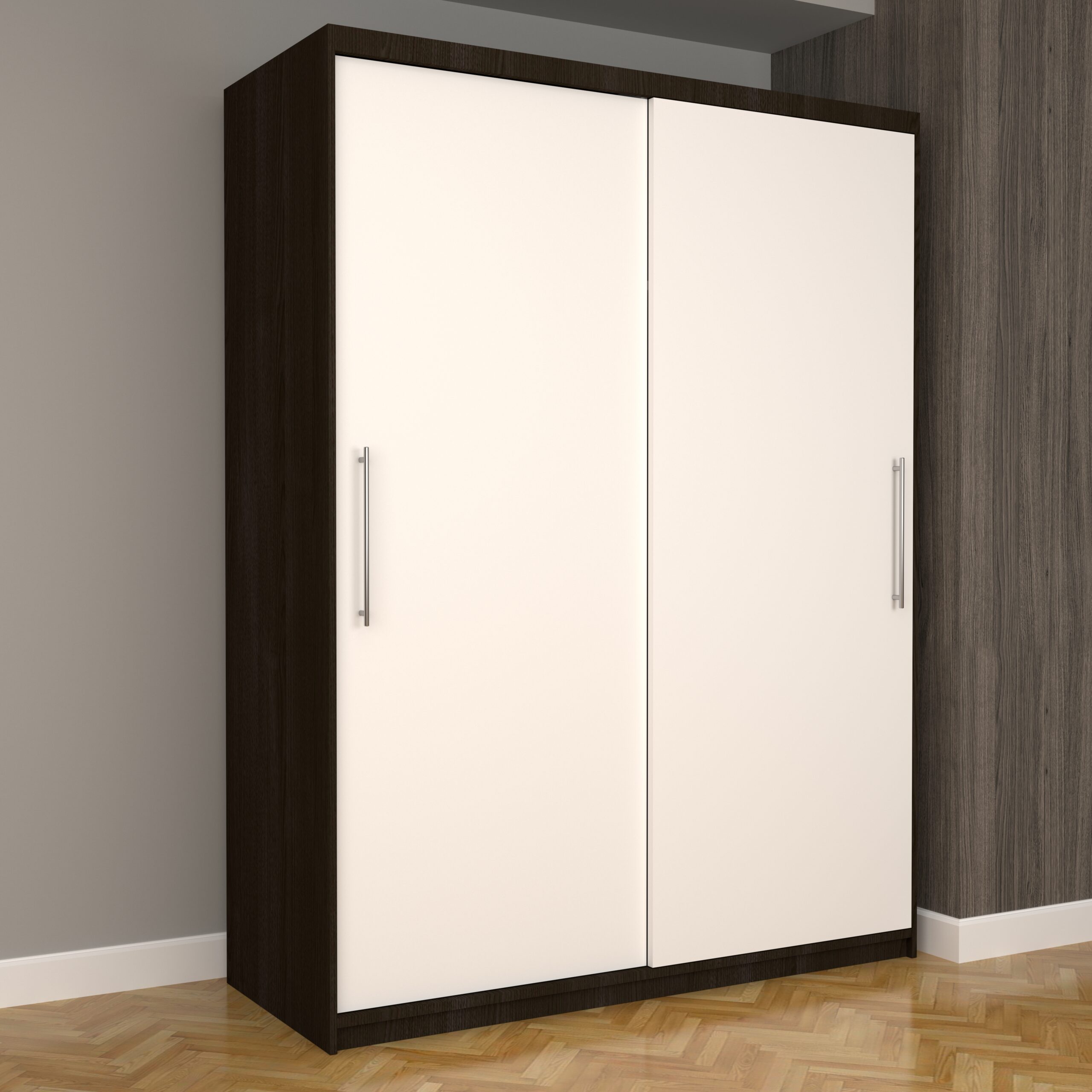 a-27-1-scaled-1.jpg Dulap Dormitor Nova Eco 150 cm x 200 cm, fara oglinda, wenge cu usi glisante albe - imagine 1