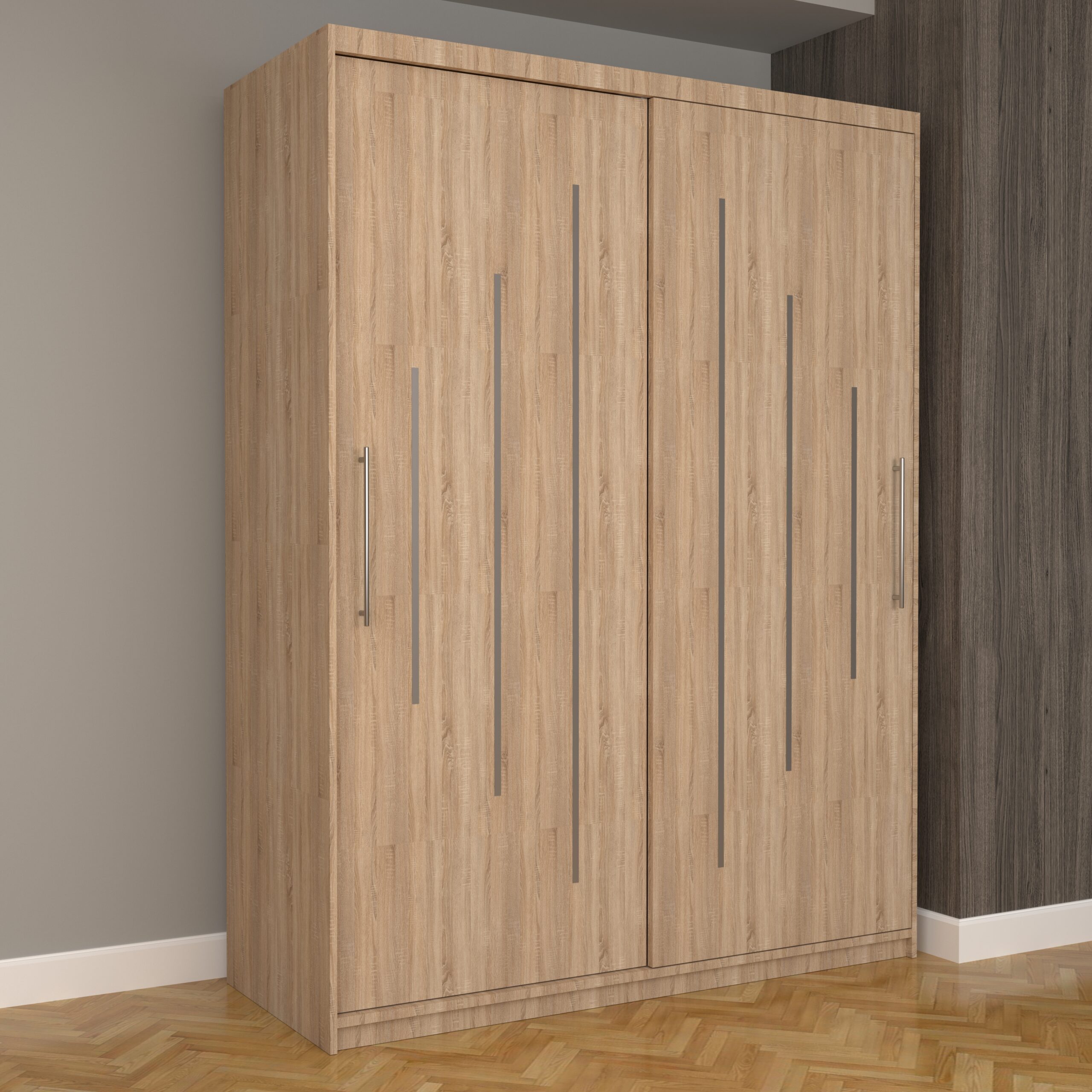 a-74-scaled-1.jpg Dulap Dormitor Nova Ultra 150 cm x 200 cm , fara oglinda , sonoma cu usi glisante sonoma - imagine 1