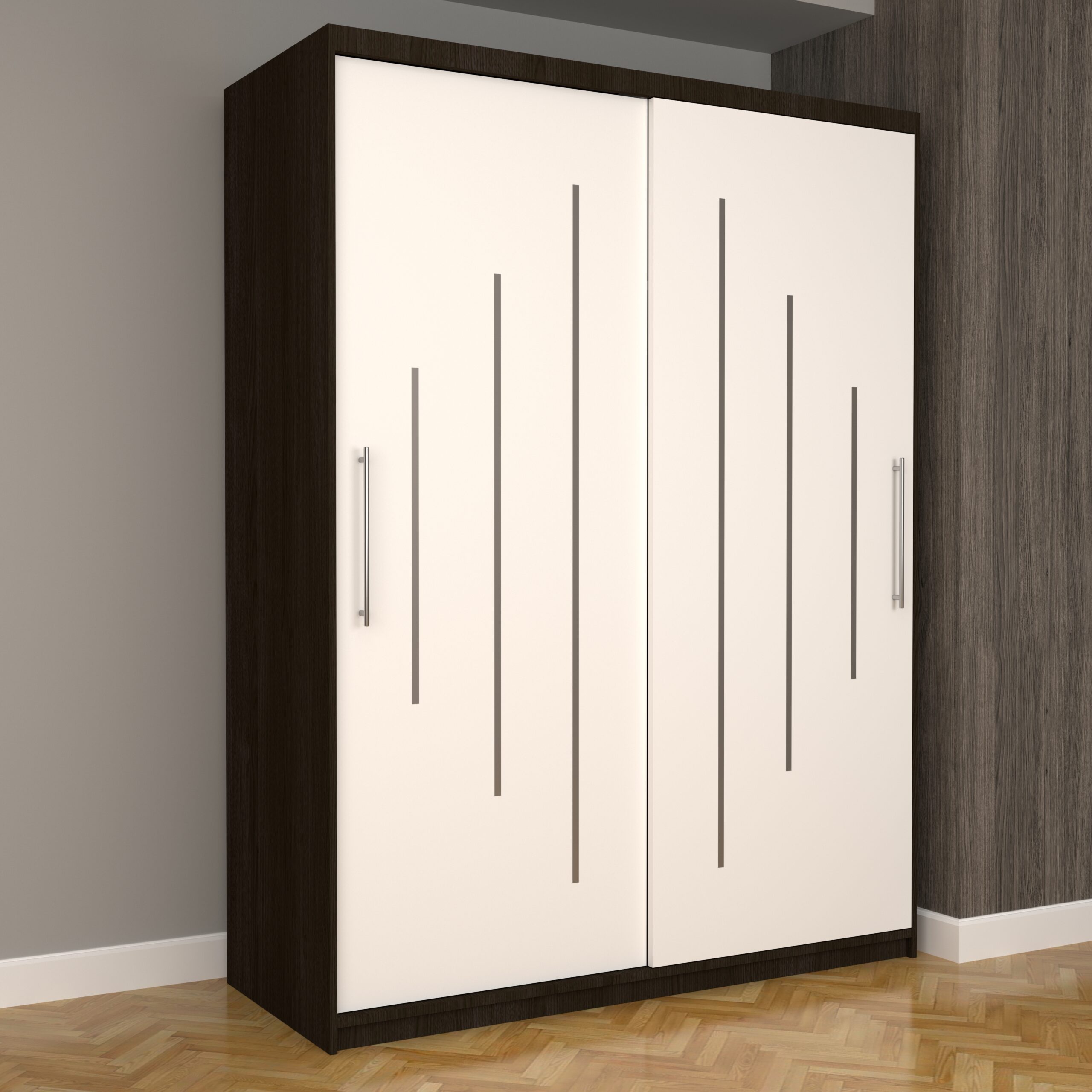 a-88-1-scaled-1.jpg Dulap Dormitor Nova Ultra 150 cm x 200 cm fara oglinda Wenge cu usi glisante Albe - imagine 1