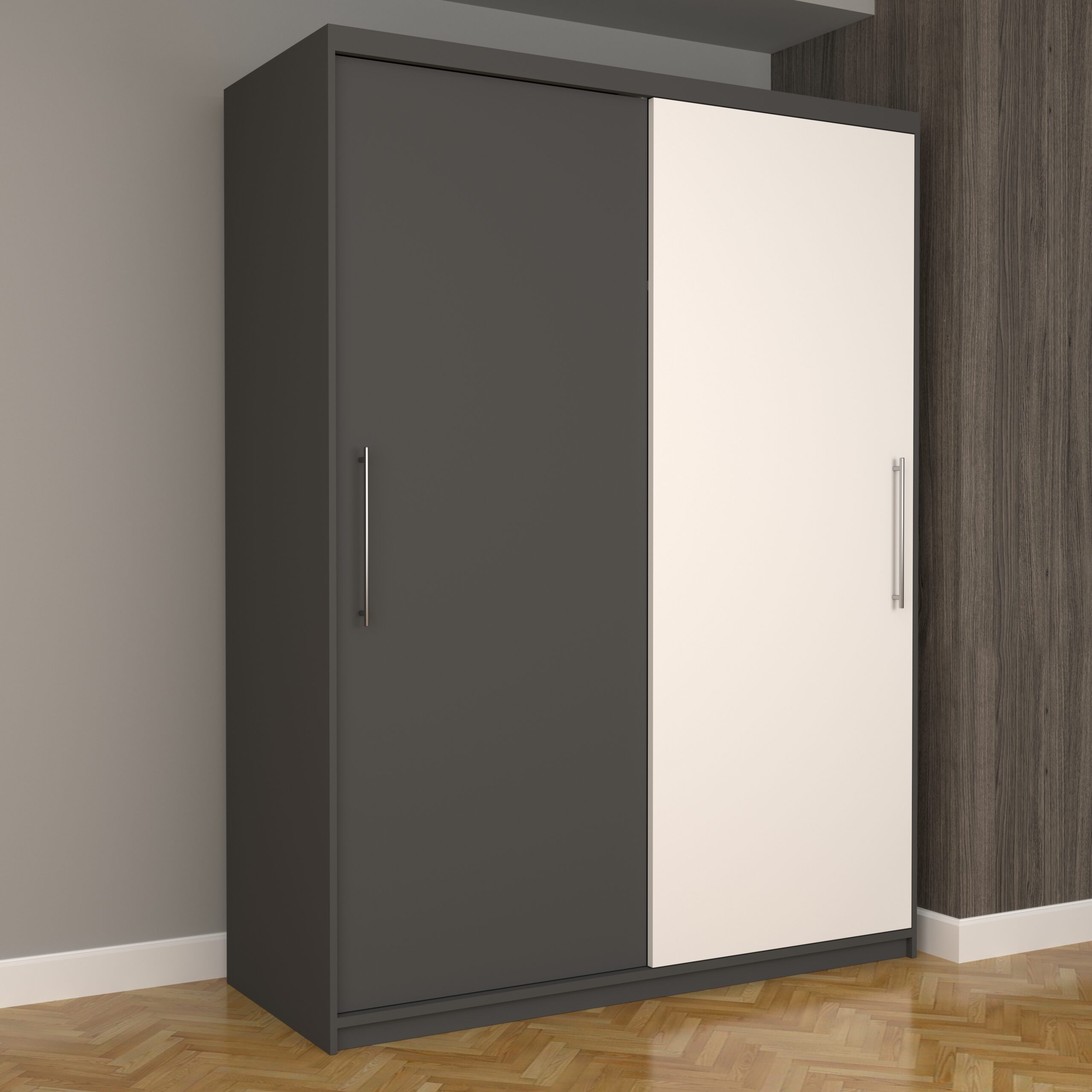 a-99-scaled-1.jpg Dulap Dormitor Nova Eco 150 cm x 200 cm, fara oglinda, gri cu usi glisante gri alb - imagine 1