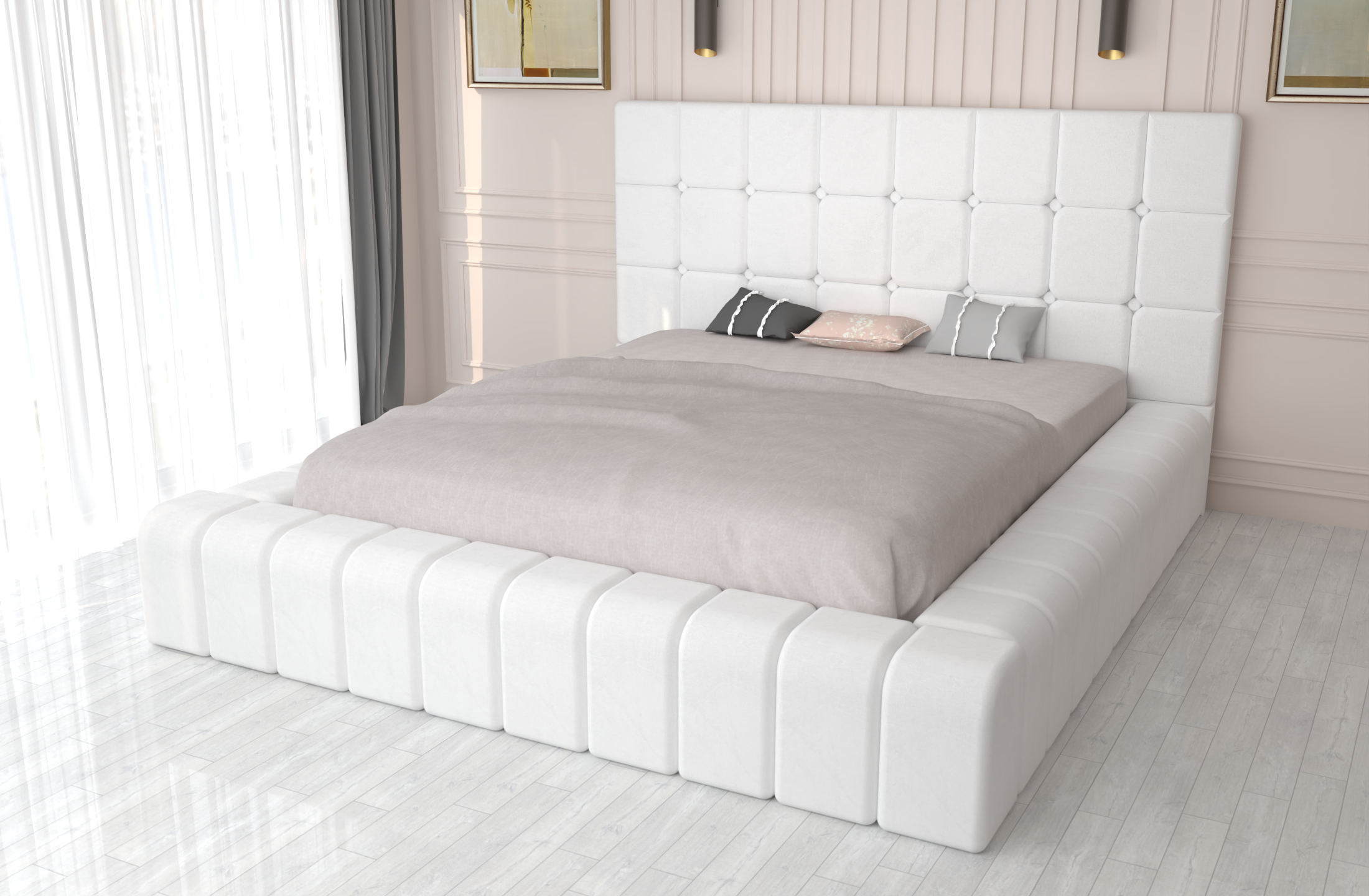 alb.png Pat tapitat Regal Galaxy Alb Stofa - imagine 1