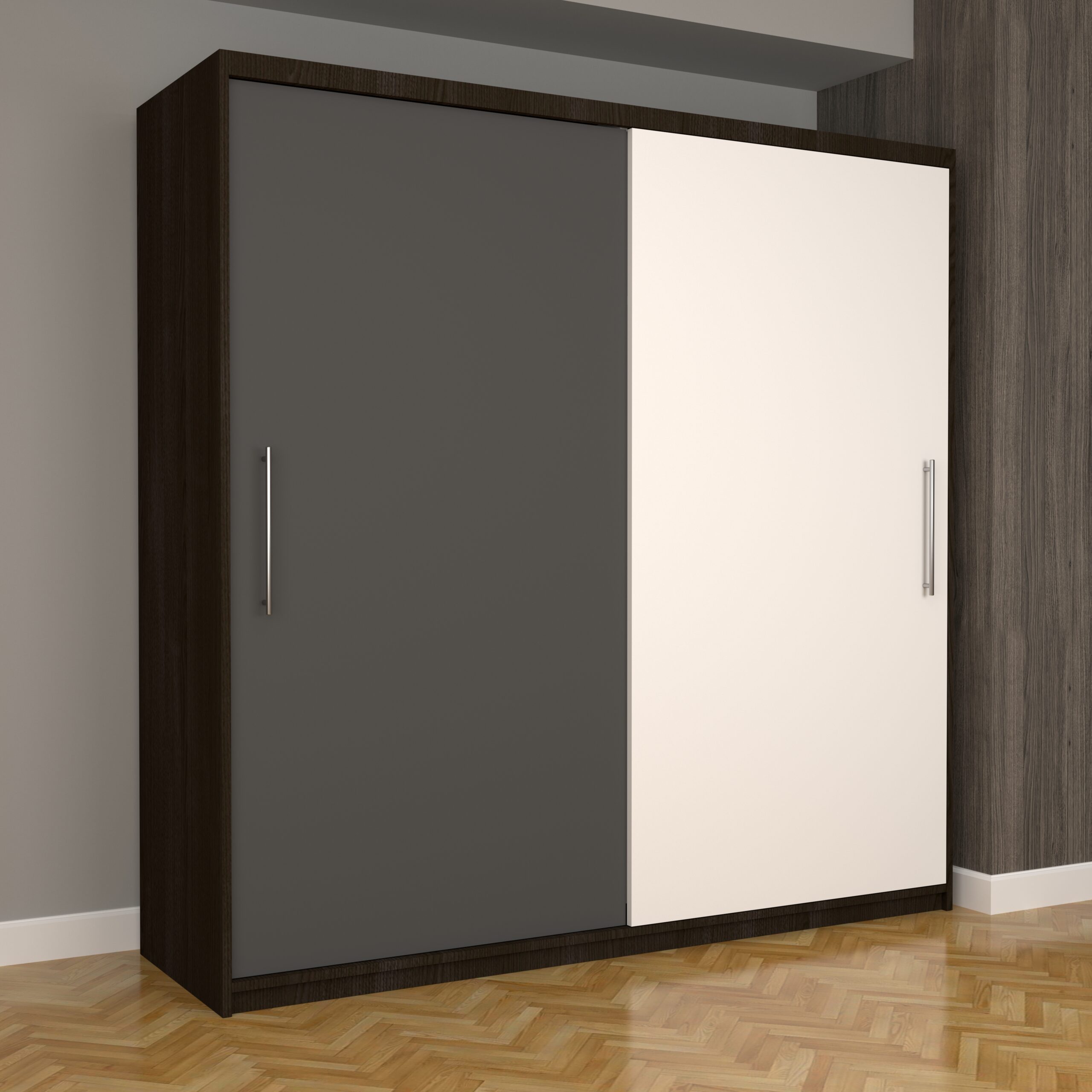 b-26-scaled-1.jpg Dulap Dormitor Nova Eco 200 cm x 200 cm Fara oglinda Wenge cu usi glisante Gri Alb - imagine 1