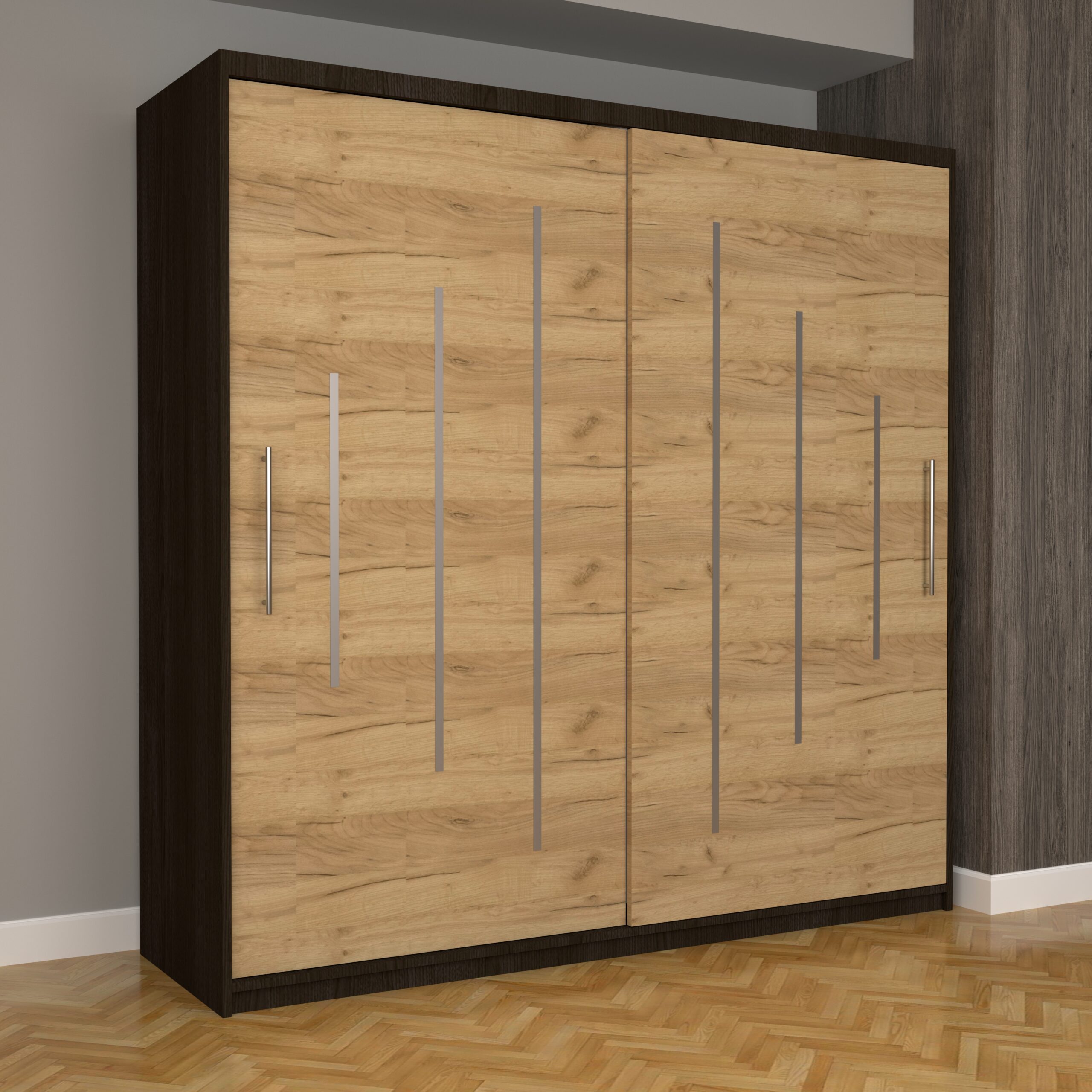 b-78-scaled-1.jpg Dulap Dormitor Nova Ultra 200 cm x 200 cm , fara oglinda , wenge cu usi glisante oak craft gold - imagine 1