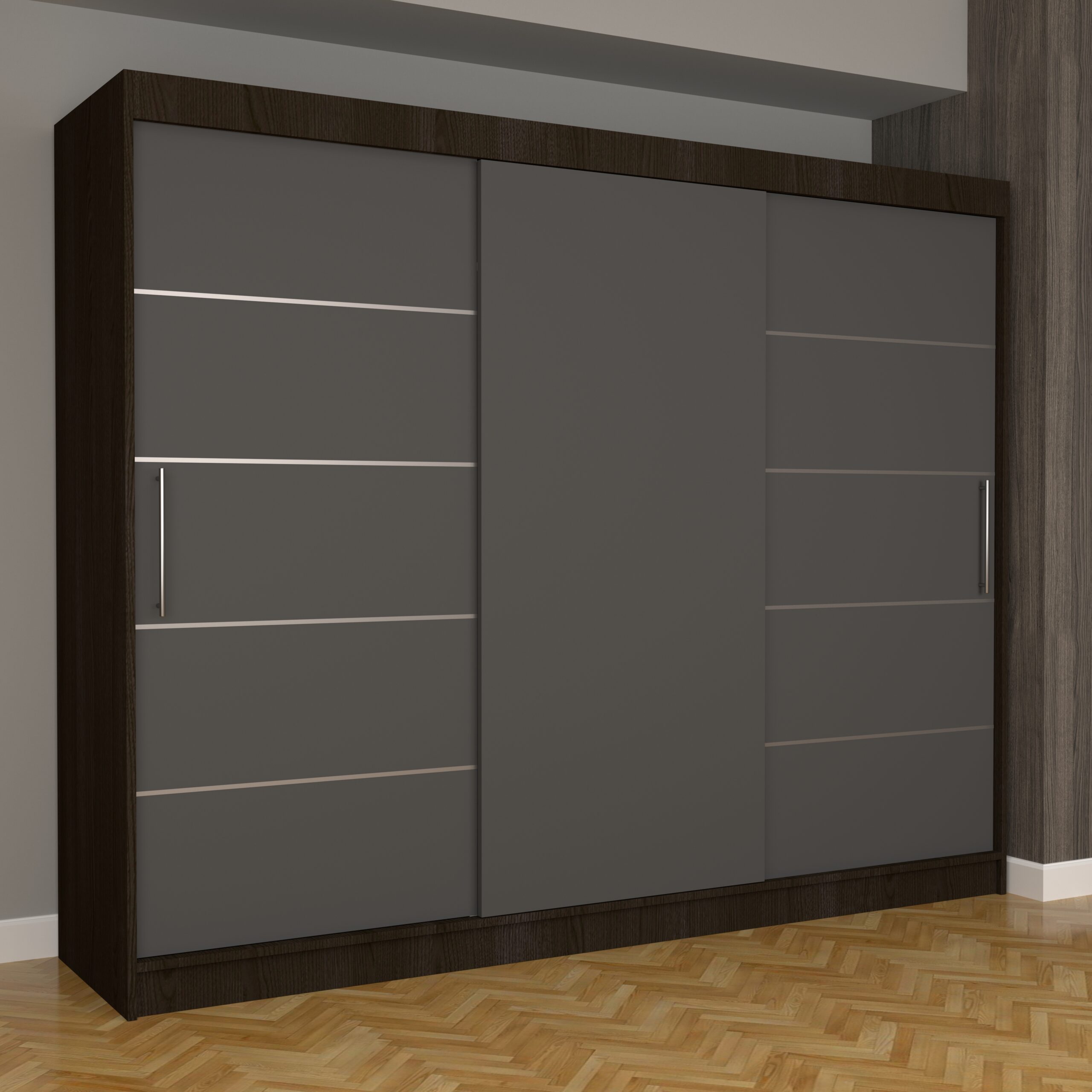 c-26-scaled-1.jpg Dulap Dormitor Nova Plus 250 cm x 200 cm , fara oglinda , Wenge cu usi glisante Gri - imagine 1