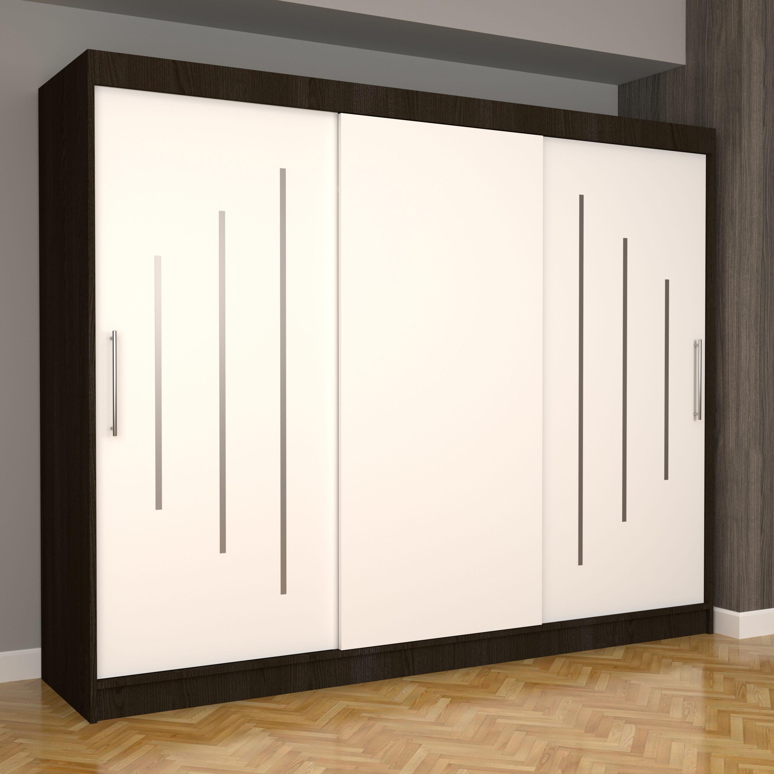 c-27-scaled-1.jpg Dulap Dormitor Nova Ultra 250 cm x 200 cm , fara oglinda , Wenge cu usi glisante Albe - imagine 1