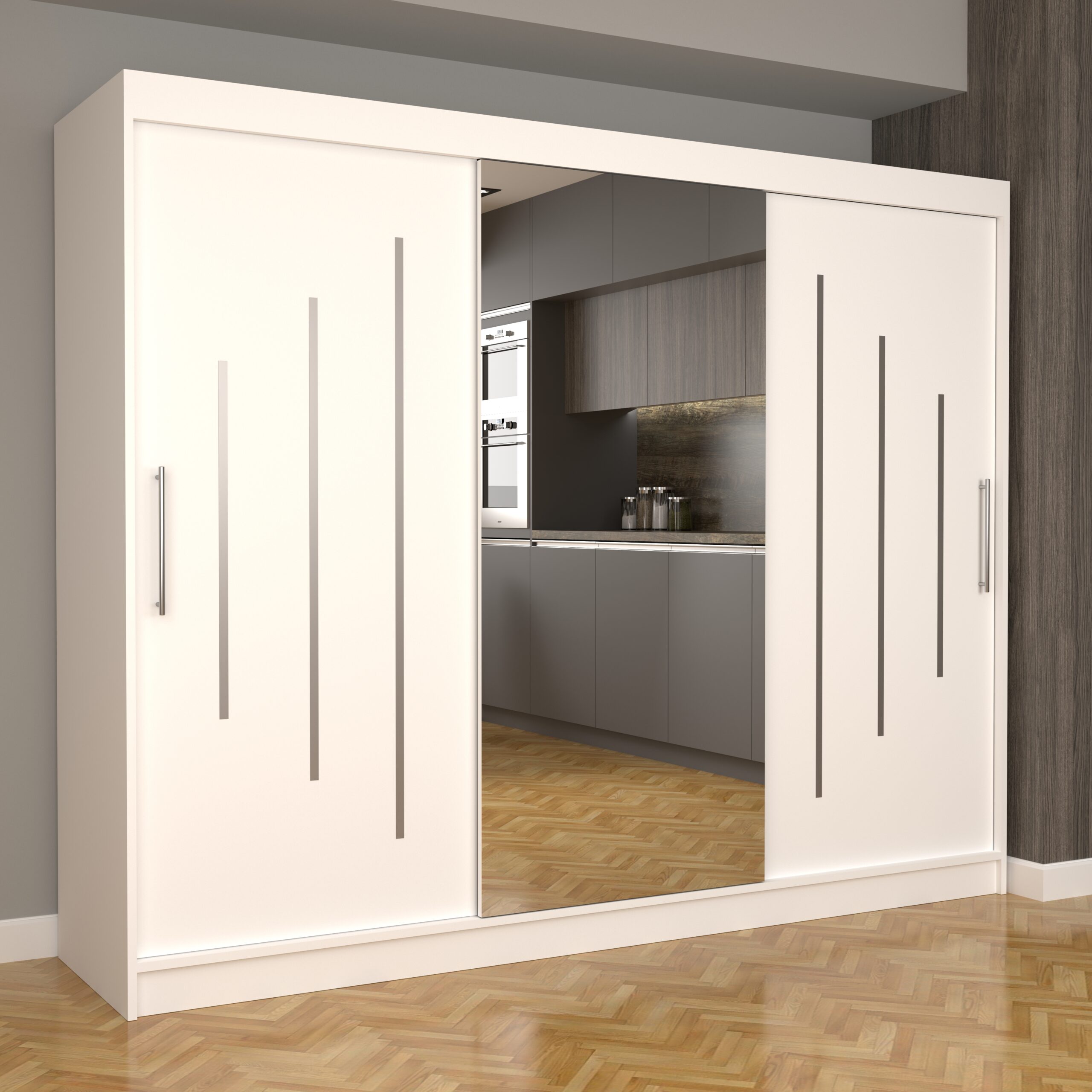 c-4-scaled-1.jpg Dulap Dormitor Nova Ultra 250 cm x 200 cm , cu Oglinda , Alb cu usi glisante Albe - imagine 1