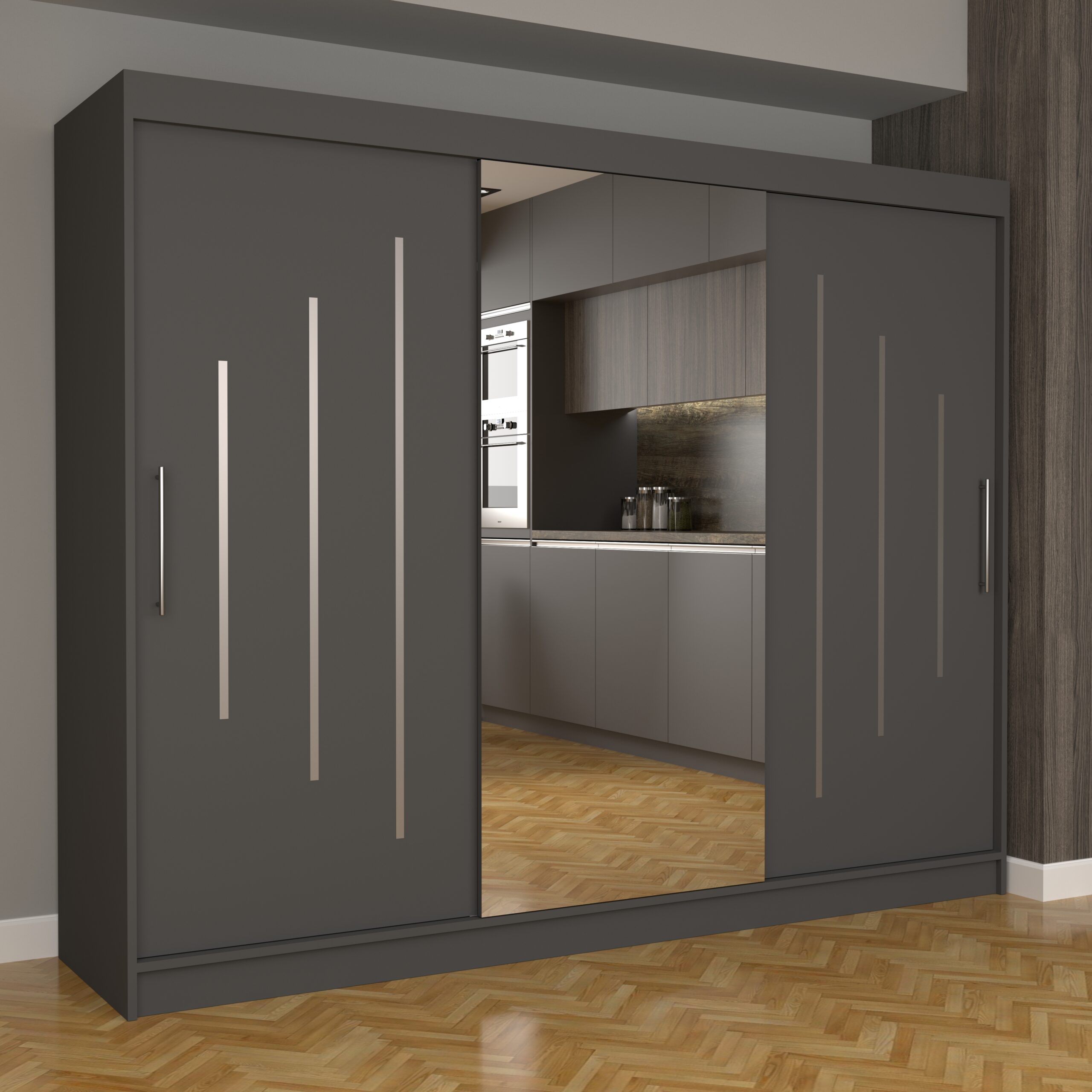 c-61-scaled-1.jpg Dulap Dormitor Nova Ultra 250 cm x 200 cm , cu Oglinda , Gri cu usi glisante Gri - imagine 1