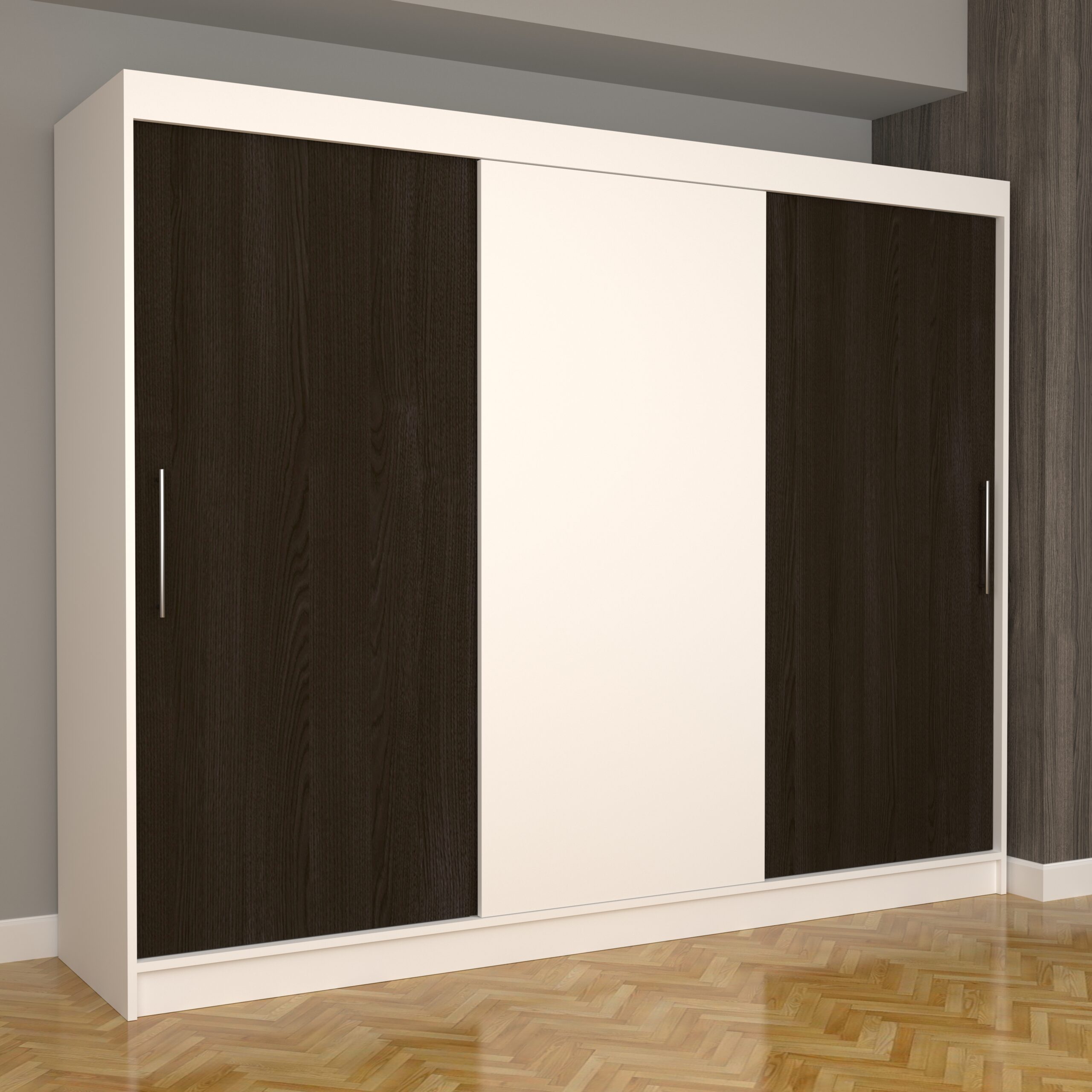c-83-scaled-1.jpg Dulap Dormitor Nova Eco 250 cm x 200 cm , fara oglinda , Alb cu usi glisante Alb Wenge - imagine 1