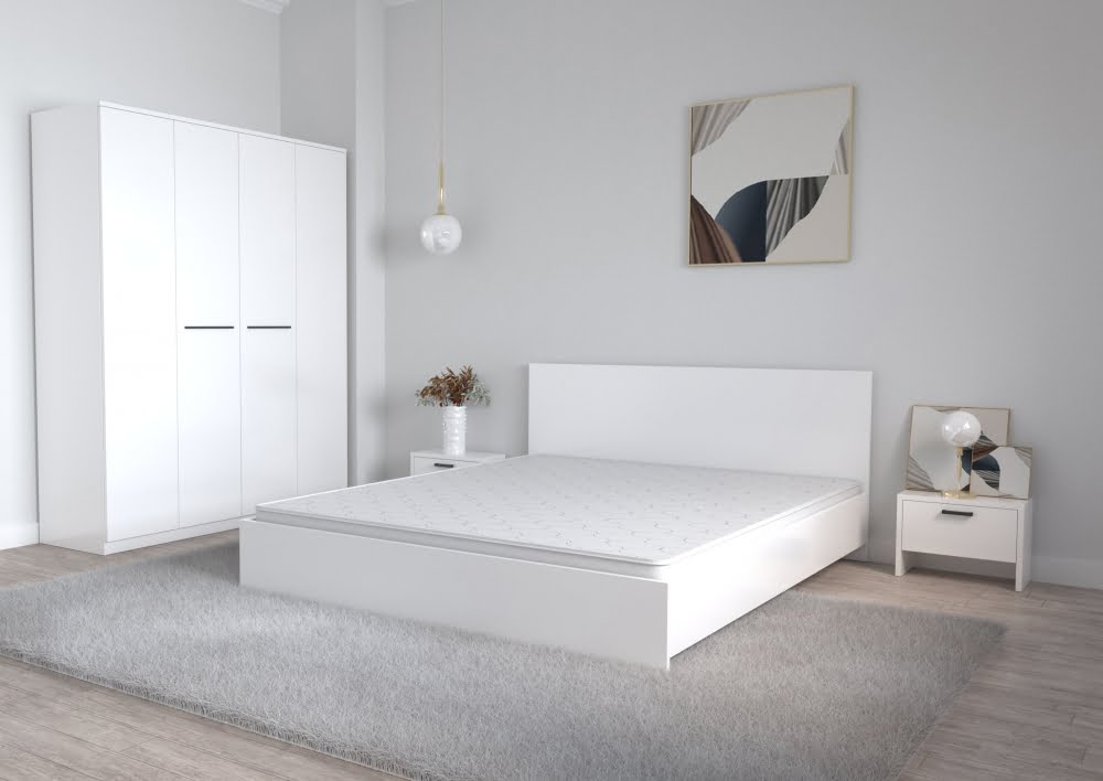 dormitor-lorena-alb-cu-pat-matrimonial-dulap-lorena-4-usi-si-noptiere.jpg Dormitor Lorena Alb cu Pat Matrimonial Dulap Lorena 4 usi si noptiere - imagine 1