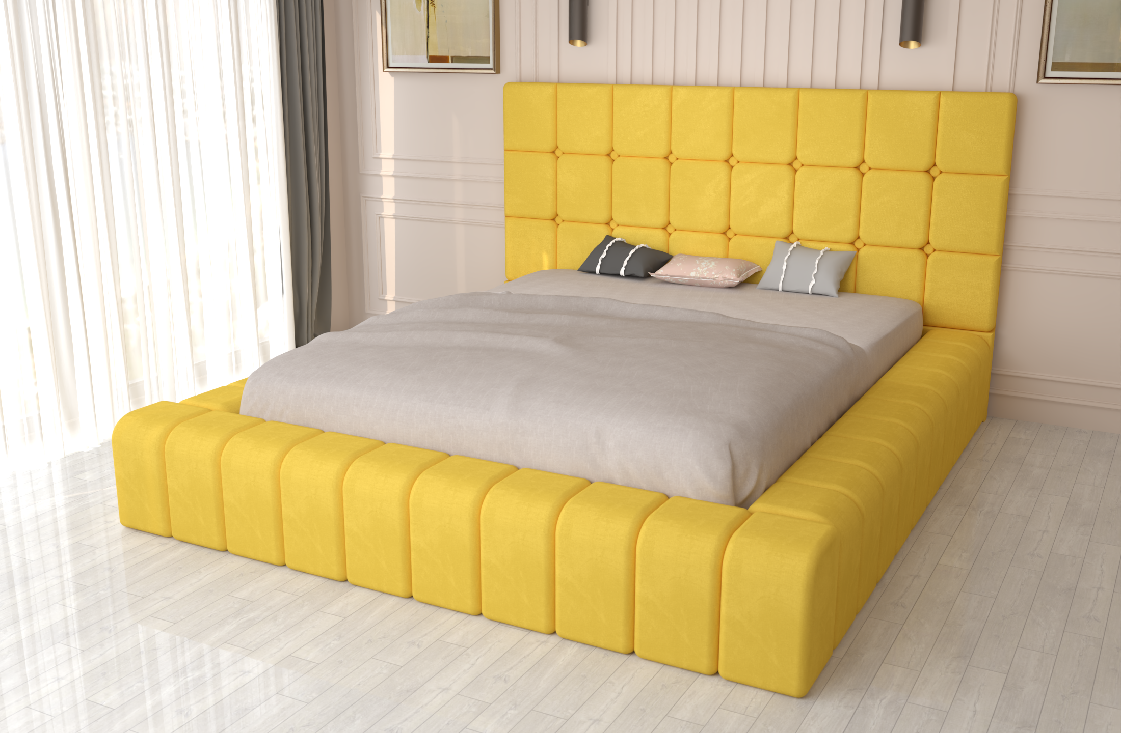 galben.png Pat tapitat Regal Galaxy Galben Stofa - imagine 1