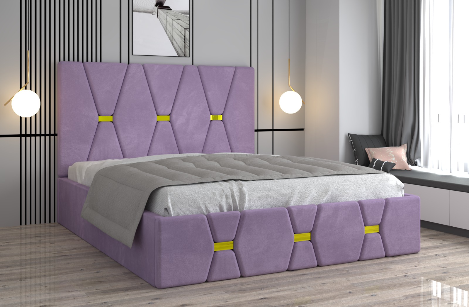 mov-1.jpg Pat tapitat Maria Mov Stofa - imagine 1