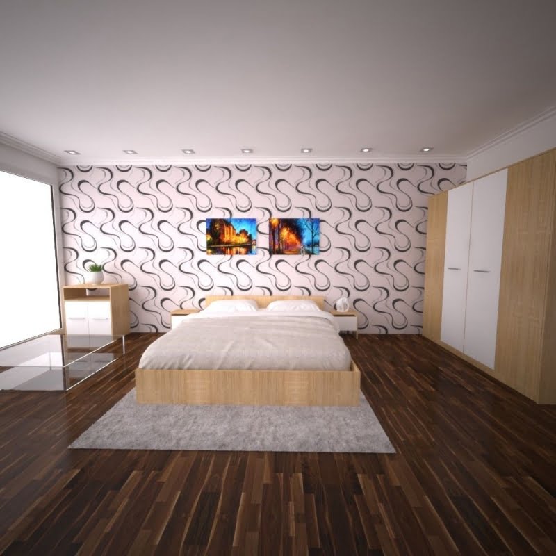 set-dormitor-lorena-stejar-sonoma.jpg Set Dormitor Lorena Stejar Sonoma cu, comoda - imagine 1