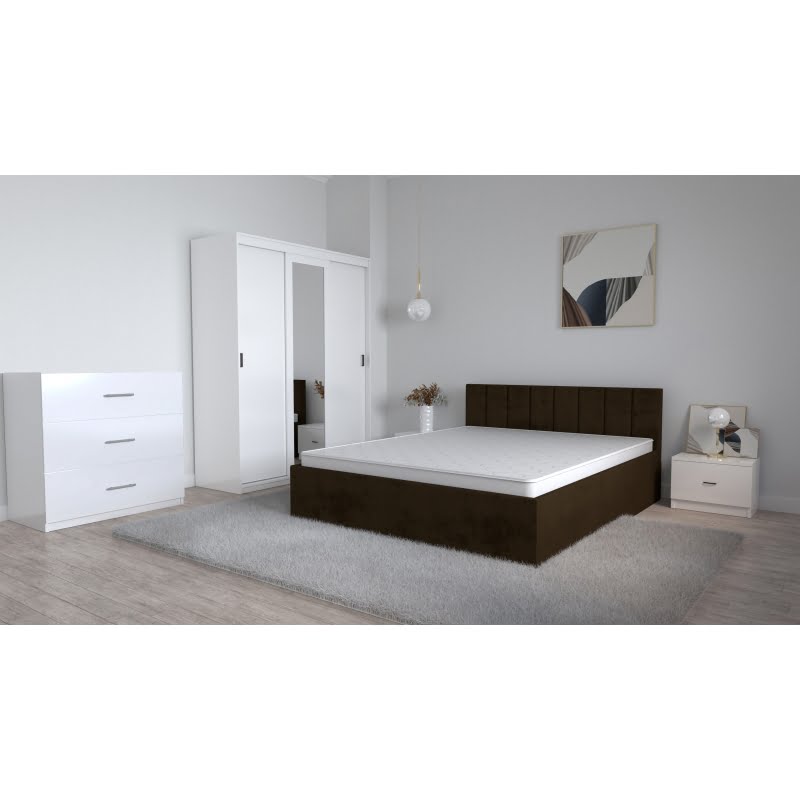 set-dormitor-oliver-alb-cu-pat-tapitat-alb-dulap-lorena-4-usi-noptiere-si-comoda-tv-3-sertare-22.jpg Set Dormitor Oliver Alb cu pat tapitat Maro inchis Dressing 3 usi glisante cu oglinda Noptiere si Comoda TV 3 sertare - imagine 1