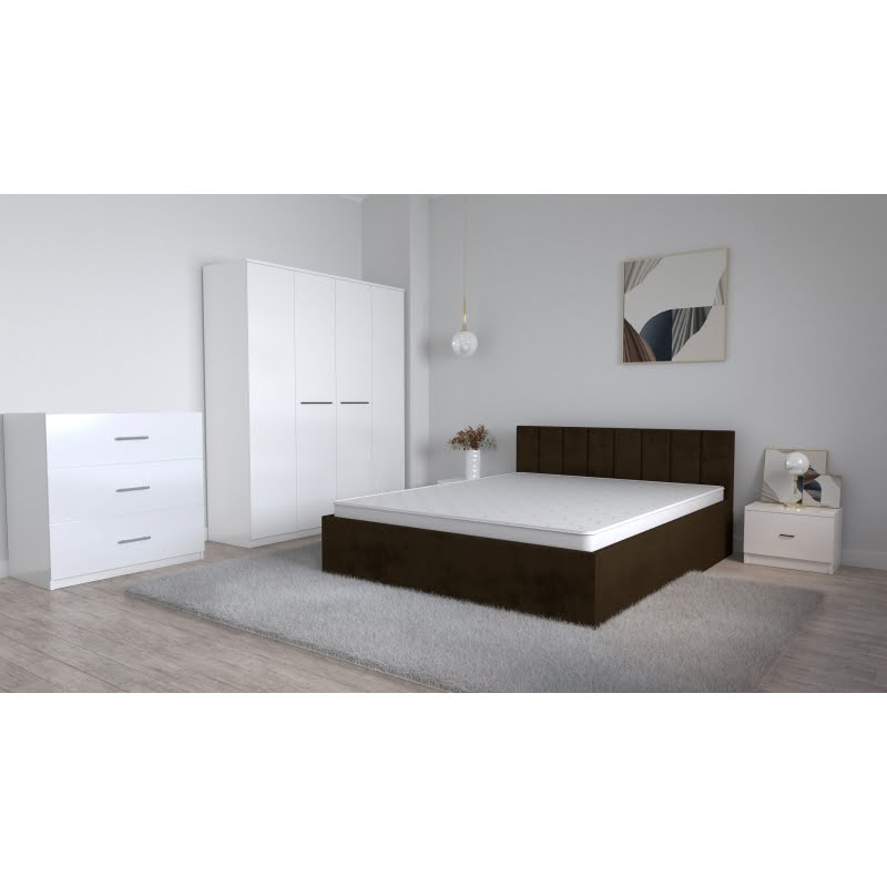 set-dormitor-oliver-alb-cu-pat-tapitat-alb-dulap-lorena-4-usi-noptiere-si-comoda-tv-3-sertare-23.jpg Set Dormitor Oliver Alb cu pat tapitat Maro inchis Dulap Lorena 4 usi Noptiere si Comoda TV 3 sertare - imagine 1