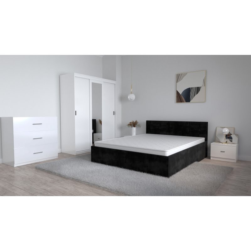 set-dormitor-oliver-alb-cu-pat-tapitat-alb-dulap-lorena-4-usi-noptiere-si-comoda-tv-3-sertare-27.jpg Set Dormitor Oliver Alb cu pat tapitat Negru Dressing 3 usi glisante cu oglinda Noptiere si Comoda TV 3 sertare - imagine 1