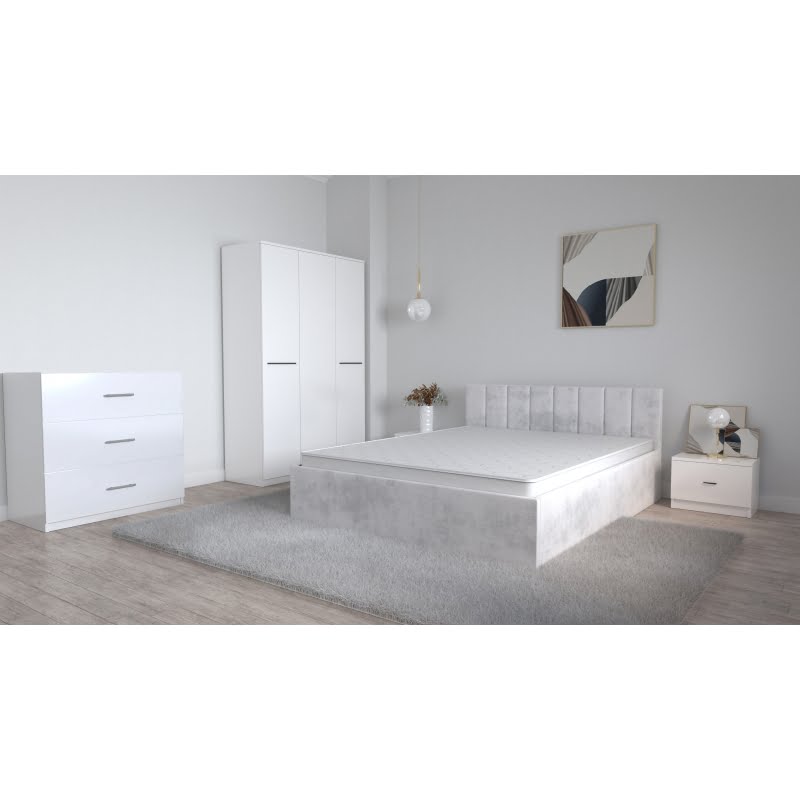 set-dormitor-oliver-alb-cu-pat-tapitat-alb-dulap-lorena-4-usi-noptiere-si-comoda-tv-3-sertare-4.jpg Set Dormitor Oliver Alb cu Pat tapitat Alb Dulap Lorena 3 usi Noptiere si Comoda TV 3 sertare - imagine 1