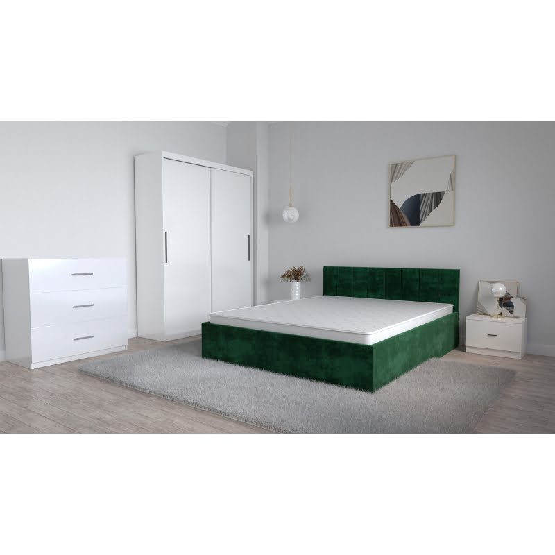 set-dormitor-oliver-alb-cu-pat-tapitat-negru-dulap-lorena-3-usi-noptiere-si-comoda-tv-3-sertare-12.jpg Set Dormitor Oliver Alb cu Pat Tapitat Verde Stofa Dressing 2 usi Fara Oglinda Noptiere si comoda tv 3 sertare - imagine 1