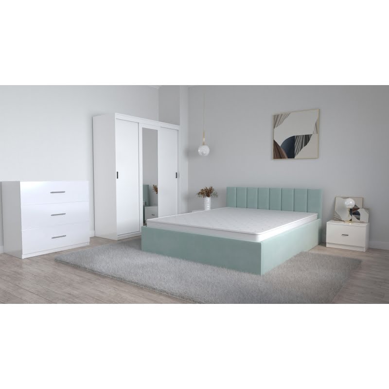 set-dormitor-oliver-alb-cu-pat-tapitat-negru-dulap-lorena-3-usi-noptiere-si-comoda-tv-3-sertare-18.jpg Set Dormitor Oliver Alb cu Pat Tapitat Vernil Stofa Dressing 3 usi Glisante cu Oglinda Noptiere si Comoda Tv 3 sertare - imagine 1