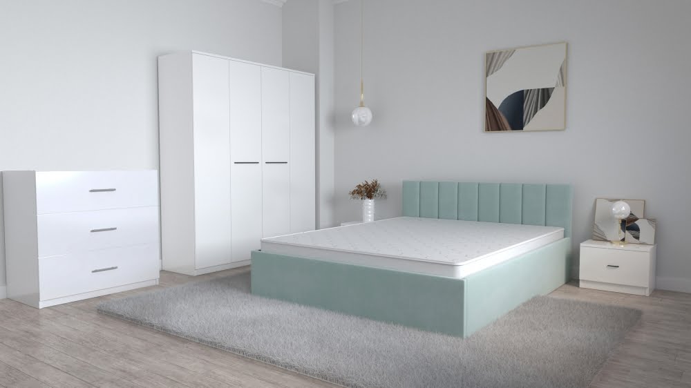 set-dormitor-oliver-alb-cu-pat-tapitat-negru-dulap-lorena-3-usi-noptiere-si-comoda-tv-3-sertare-19.jpg Set Dormitor Oliver Alb cu Pat Tapitat Vernil Stofa Dulap Lorena 4 usi Noptiere si comoda Tv 3 sertare - imagine 1