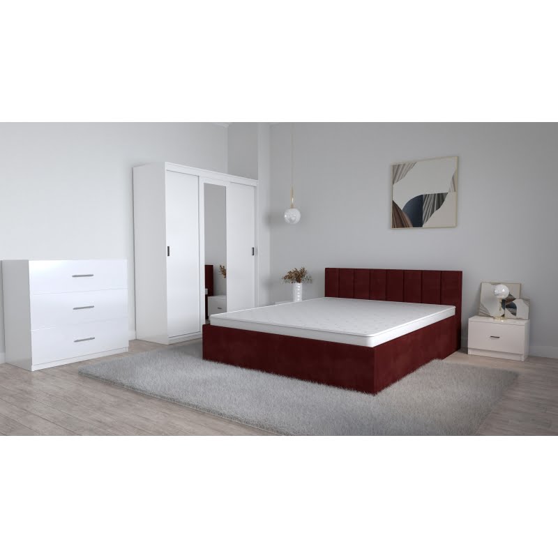 set-dormitor-oliver-alb-cu-pat-tapitat-negru-dulap-lorena-3-usi-noptiere-si-comoda-tv-3-sertare-23.jpg Set Dormitor Oliver Alb cu pat tapitat Visiniu Dressing 3 usi glisante cu oglinda Noptiere si Comoda TV 3 sertare - imagine 1