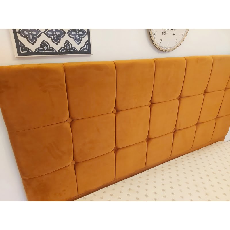 set-dormitor-regal-cu-pat-tapitat-caramiziu-160-cm-x-200-cm-4.jpg Set Dormitor Regal cu Pat Tapitat Caramiziu din stofa Dulap Gabriel 2 usi glisante cu oglinda - imagine 6