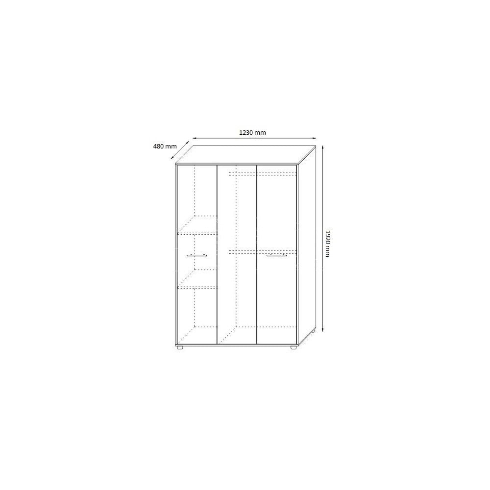 sifonier-roxana-stejar-sonoma-123-cm-1.jpg Sifonier Roma 3 usi Stejar Sonoma - imagine 2