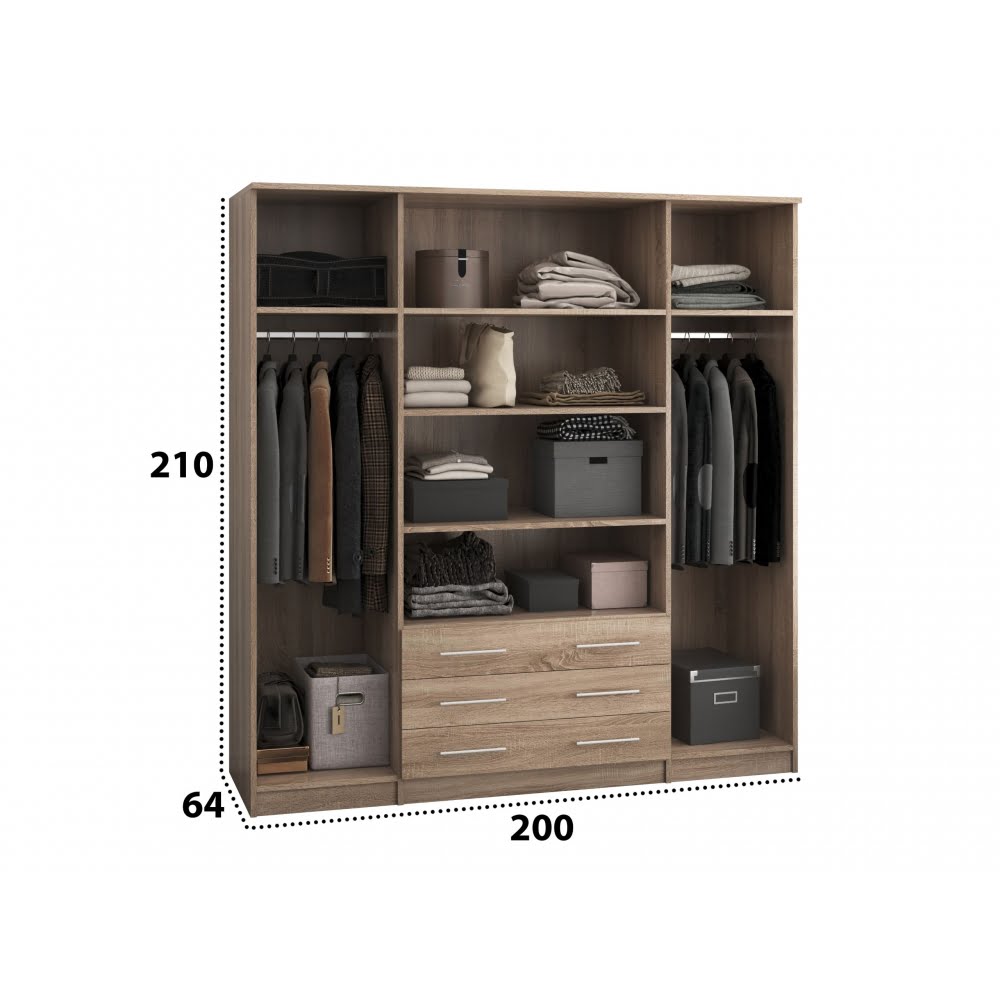 sifonier-szantal-200-cm-lungime-2.jpg Dressing Szantal 4d sonoma 200 x 210 x 64 cm - imagine 3
