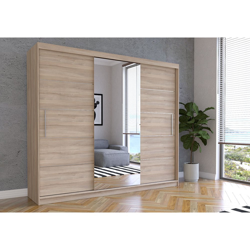 szafa-alba-i-250-cm-13-1.jpg Dressing Amelia 233 cm Sonoma cu usi Sonoma glisante cu oglinda - imagine 2