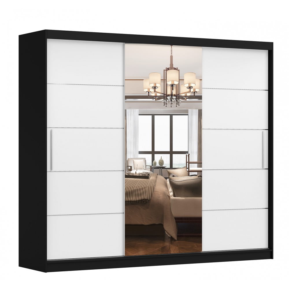 szafa-alba-i-250-cm-6.jpg Dressing Amelia 250 cm Wenge cu usi Albe glisante cu oglinda - imagine 1